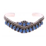 Zuni Haloo Sterling Silver Lapis Lazuli Bracelet