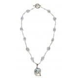 Grey Baroque Pearl Sterling Silver Shell Necklace