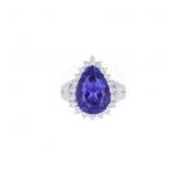GIA AAA Tanzanite VS1 Diamond & Platinum Ring