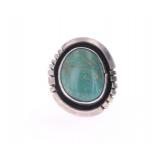 Navajo Sterling Silver Sonoran Gold Turquoise Ring