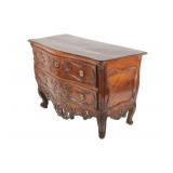 18th C Louis XV Provincial Walnut Bombe Commode