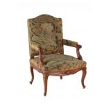 18th C Louis XV Fauteuil Upholstered Arm Chair