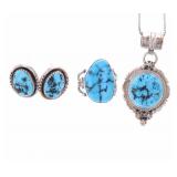 Navajo Sterling Silver Sleeping Beauty Jewelry