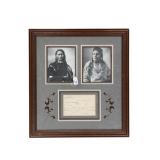 L. A. Huffman Signed Photographs and Note, 1894