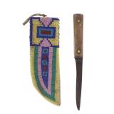 Ca. 1930- Northern Cheyenne Beaded Sheath & Knife