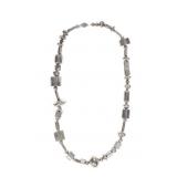 Don Lucas Sterling Tubule & Saucer Necklace