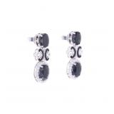 7.60ct Sapphire & VS2 Diamond 18k Gold Earrings