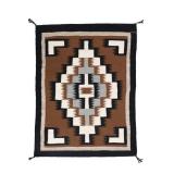 Navajo Two Grey Hills Wool Rug c. 1950