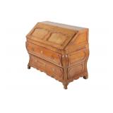 18th C Louis XV Bombe Slant Writing Cabinet