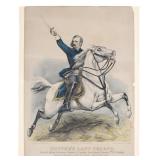 Currier & Ives Custer Last Charge Tinted Broadside