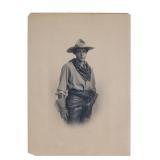 Matzene Studio Chicago Cowboy Etching 19th/20th C.