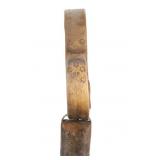 Primitive Shaped Wooden Collar Brass Cowbell