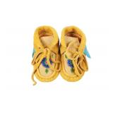 Northern Cree Beaded Hide Childs Moccasins c 1960s