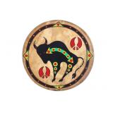 20th C. Lakota Sioux Painted Buffalo Rawhide Drum