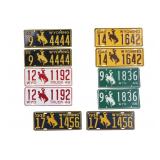 Original Wyoming License Plates 1938-1966