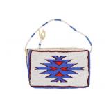 Vintage Montana Crow Beaded Flat Bag Purse