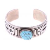 Navajo Charlie John Sterling & Turquoise Bracelet