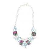 Sterling, Mother of Pearl & Multi-Stone Necklace