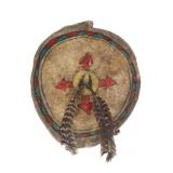 Southern Plains Polychrome Painted Hide Shield