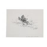 Original Dave Powell Custer Little Bighorn Drawing