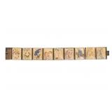 Vintage Persian Bone Storyteller Panel Bracelet