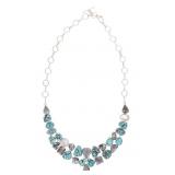 Sterling, Kingman Turquoise & Quartz Necklace
