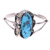 Navajo Dinï¿½ Sterling Turquoise Cuff Bracelet
