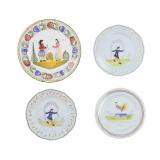 Quimper Pottery Hand Painted Faience Plates (4)
