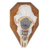 Ca. 20th C. Plains Painted Deer Taxidermy Skull