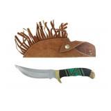 Old Smoky Malachite Inlay Curved Fighting Knife