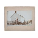 F.E. Baker School Hoouse & Students Photo 1890s