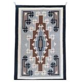 Navajo Two Grey Hills Wool Rug c. 1950