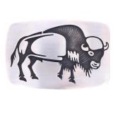 Hopi B. Dawahoya Sterling Buffalo Belt Buckle
