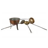 Ca. 1800's Handarbeta Swedish Copper Pot & Ladles