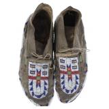 Ca. 1870 Crow Beaded Buffalo Moccasins ex-Cowan's
