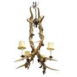 Peter M. Fillerup Bronze & Elk Antler Chandelier