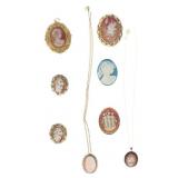 Ca. 1890 - 1930  Shell Cameo Pendant/ Brooches
