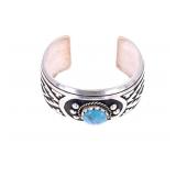 Navajo T&R Singer Turquoise Sterling Cuff Bracelet