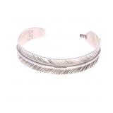 Navajo B. Begay Sterling Feather Cuff Bracelet