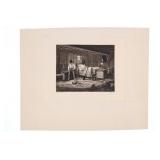 Mid-1800's Adolphe Roehn Poacher's Gun Etching