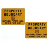 National Forest Boundary Line Signs Late 1900s