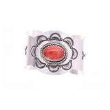 Navajo C. Tsosie Sterling & Spiny Oyster Bracelet