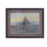 C.M. Russell Framed Print 'Stolen Horses' 1911