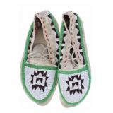 Montana Blackfoot Men's Beaded Moccasins ca. 1950-