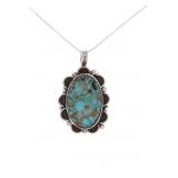 Navajo Calvin Tom Sterling Turquoise Necklace