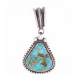 Navajo Rick Martinez Sterling & Turquoise Pendant