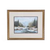 H. Anderson MT Artist 'Glacier County' Watercolor