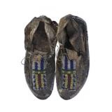 Ca. 1870 Northern Cheyenne Beaded Men's Moccasins