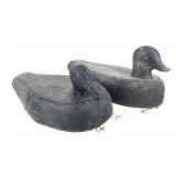 G & H Decoys Black Duck Wooden Decoy Pair