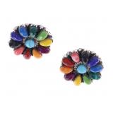 Navajo J. Williams Sterling & Multi-Stone Earrings